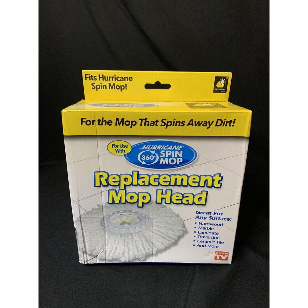 NEW Hurricane 360 Degree Spin Mop Replacement Mop Head "AS SEEN ON TV" NIB!!